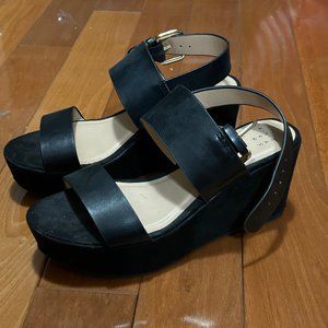 • A New Day • Black Suede Sandal Platforms
